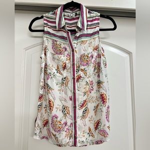 Anthropologie Akemi + Kin Patterned Sleeveless Tunic Top